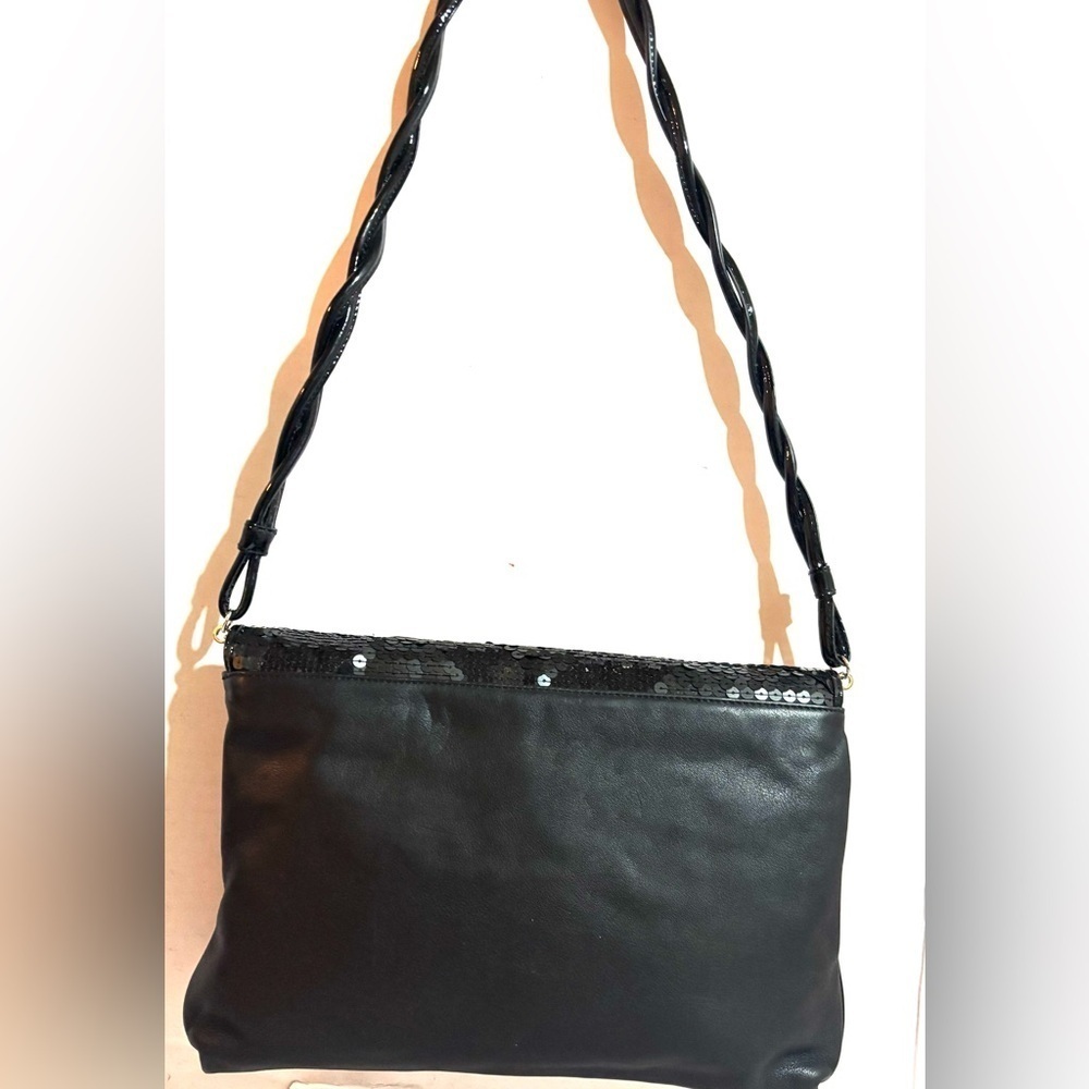 Fendi vintage 2007 LG borsa love leather black leather shoulder/ clutch bag l - Picture 2 of 15